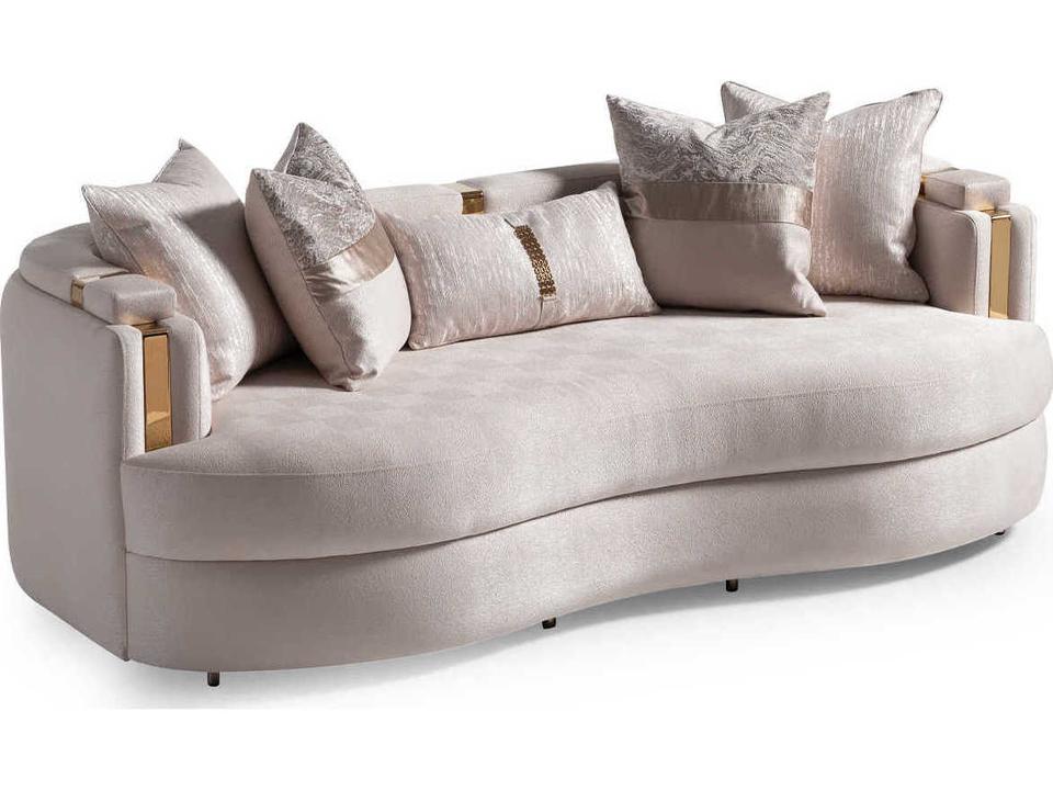 Gilded Almond Beige Upholstered Sofa