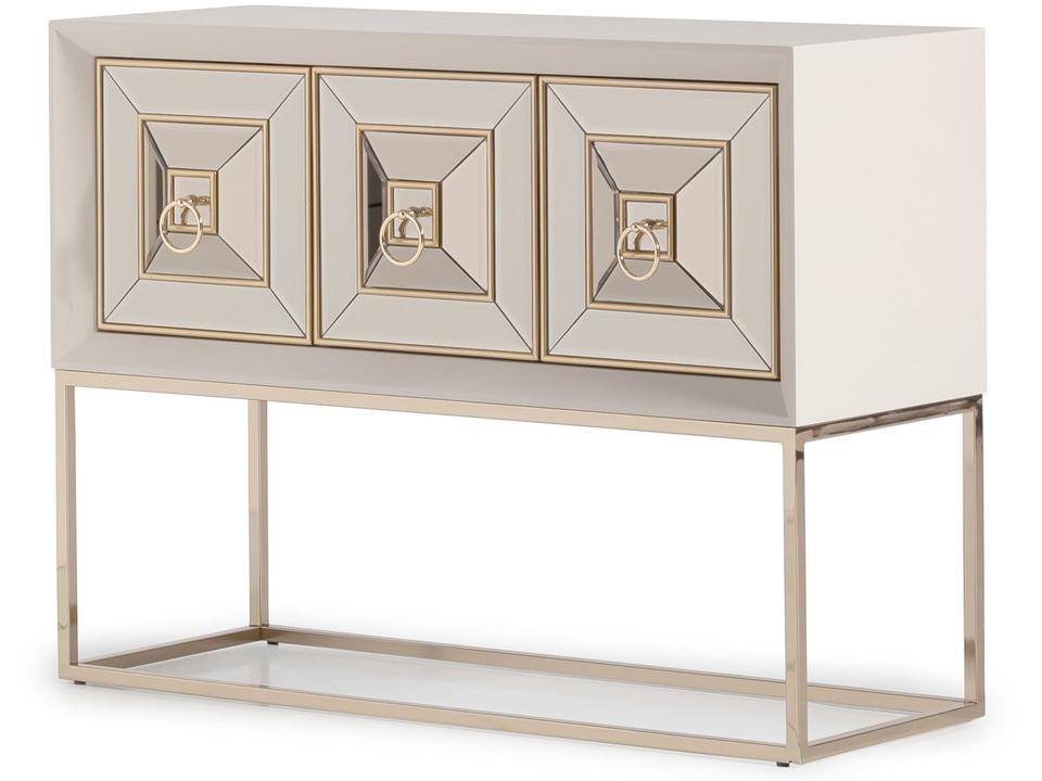 Madison Rectangular Console Table in Glistening Gold