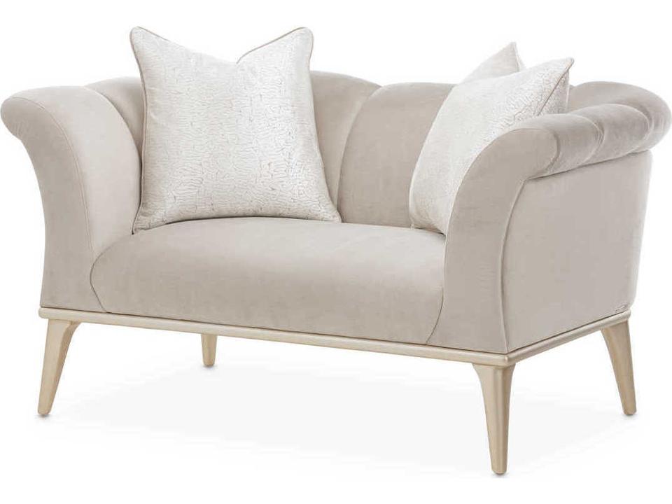 Gilded Cream Velvet Chair and a Half