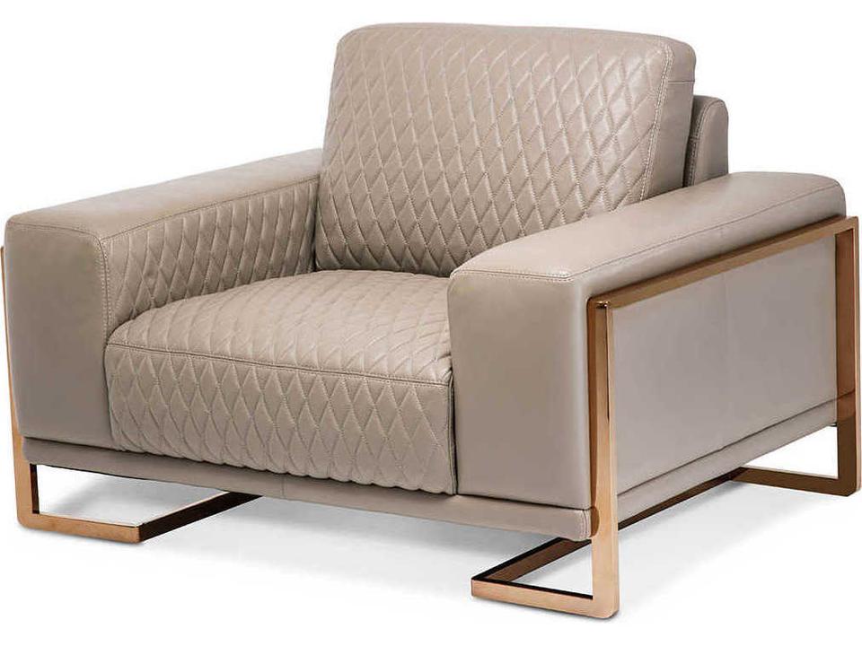 Mia Bella Gianna Leather Chair and a Half in Peach Rose Gold
