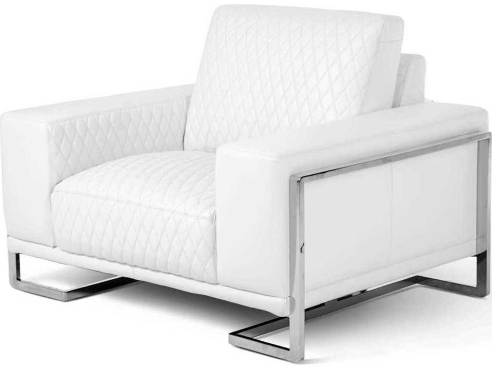 Mia Bella Gianna White Top-Grain Leather Chair and a Half