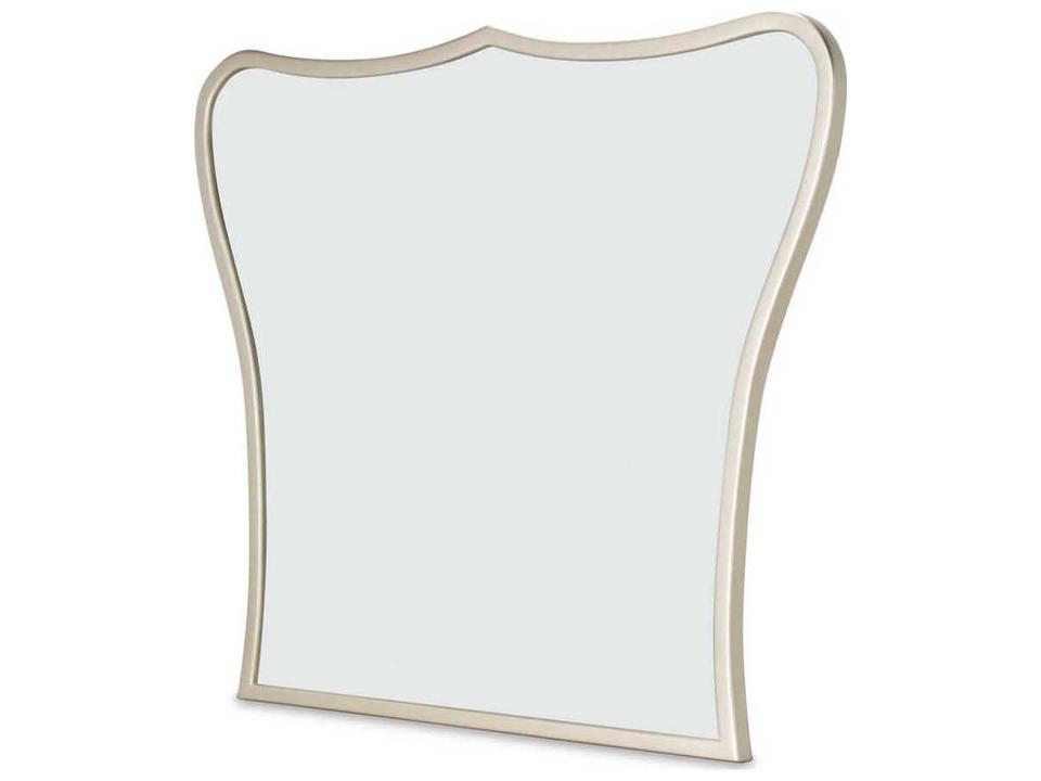 London Place Vanity Mirror Creamy Pearl with Platinum Trim