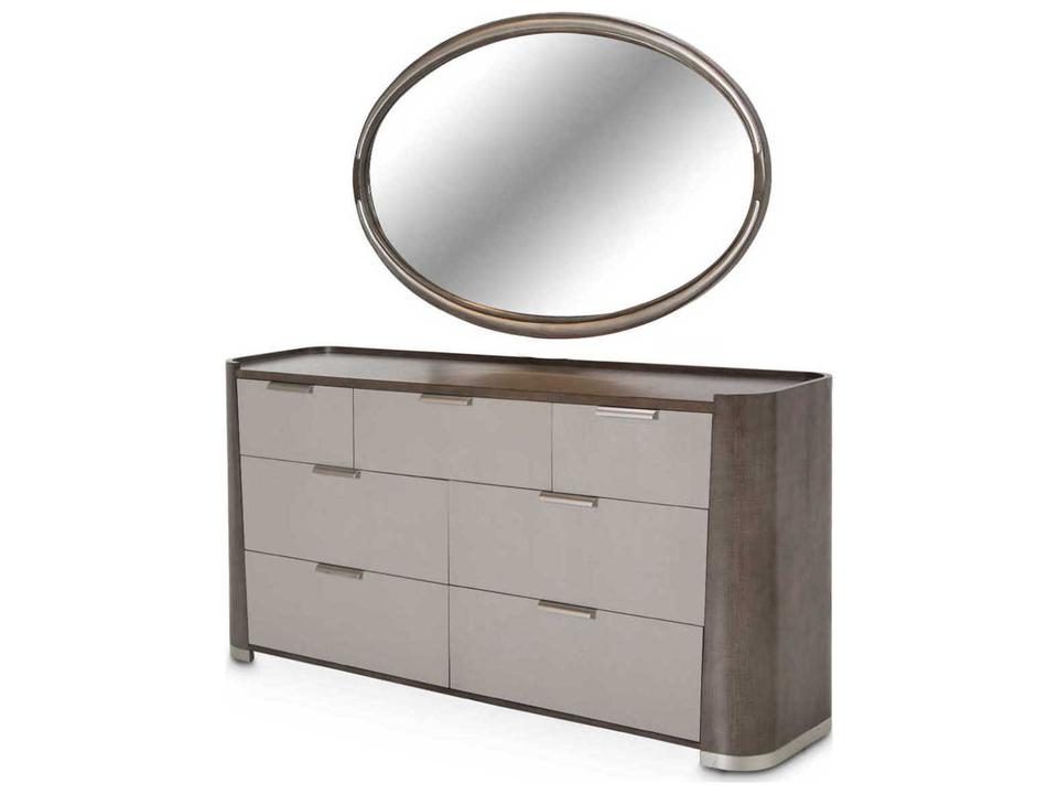 Roxbury Park 7-Drawer Slate Dresser with Wall-Mount Mirror