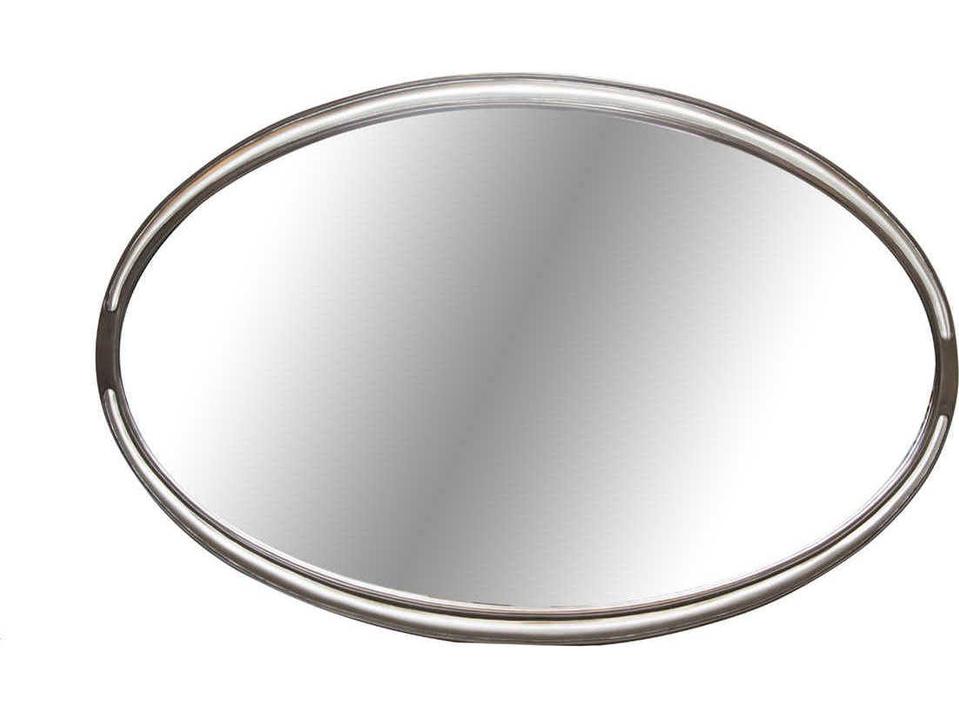 Roxbury Park Oval Wall Mirror in Slate with Brushed Nickel