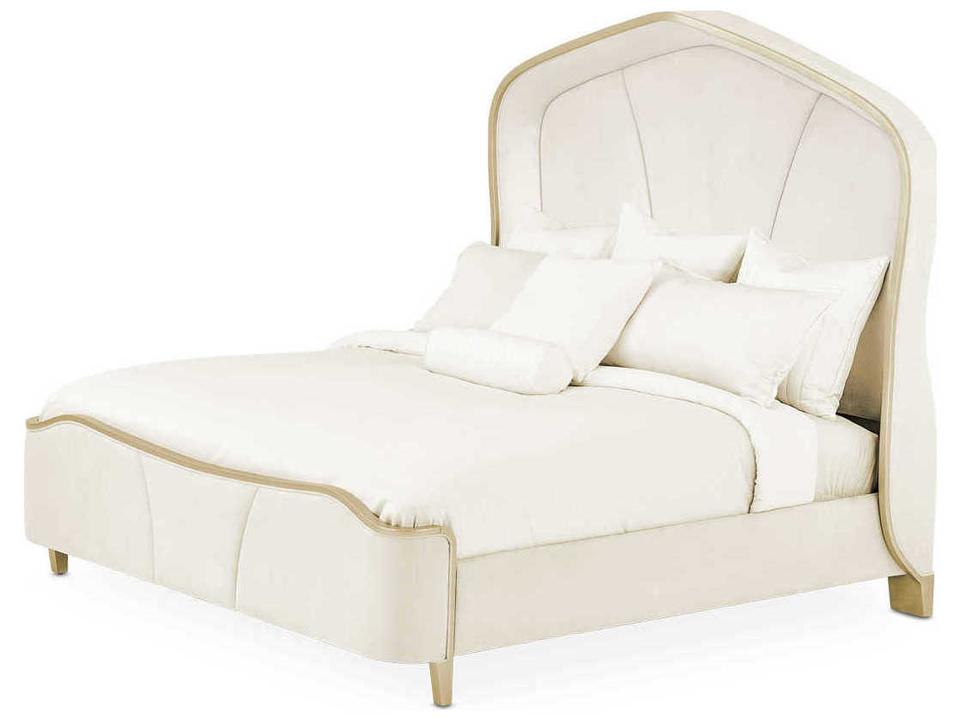 Malibu Crest California King Curved Panel Bed Chardonnay Doeskin