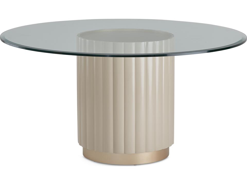 Gilded Round Glass Dining Table