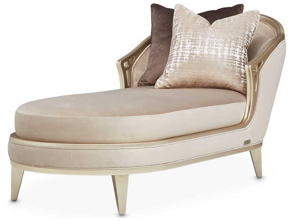 Villa Cherie Chaise in Porcini Velvet and Chardonnay Finish