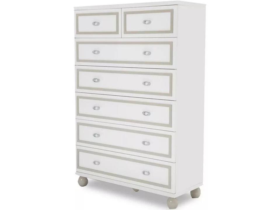 Sky Tower 7-Drawer Accent Chest in Cloud White