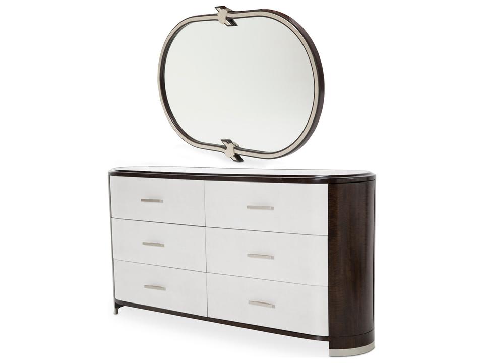 Paris Chic Dresser with Mirror in Espresso Finish