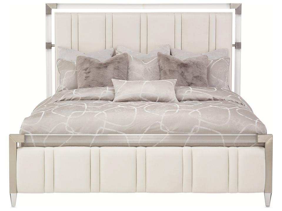 Penthouse Eastern King Short Panel Bed in Ash Gray