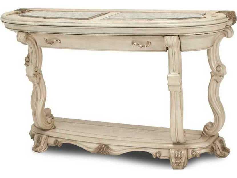 Platine De Royale Demilune Wood Champagne Console Table