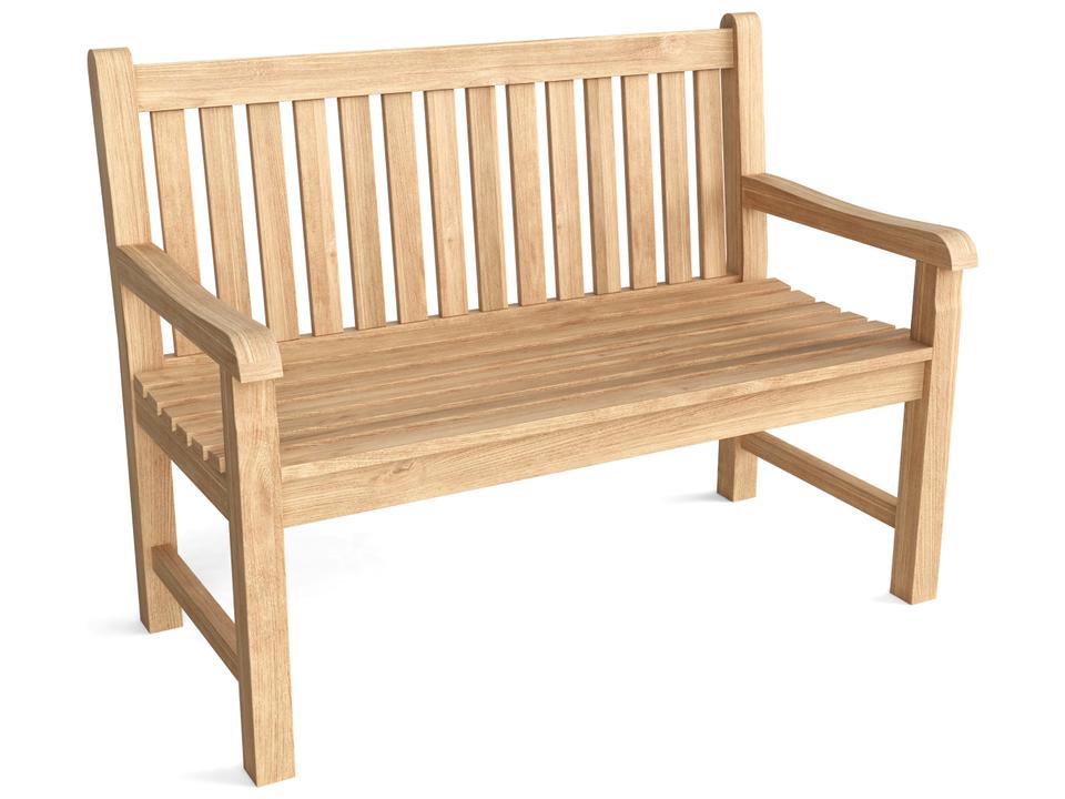 Classic 2-Seater Outdoor Bench in Natural Teak
