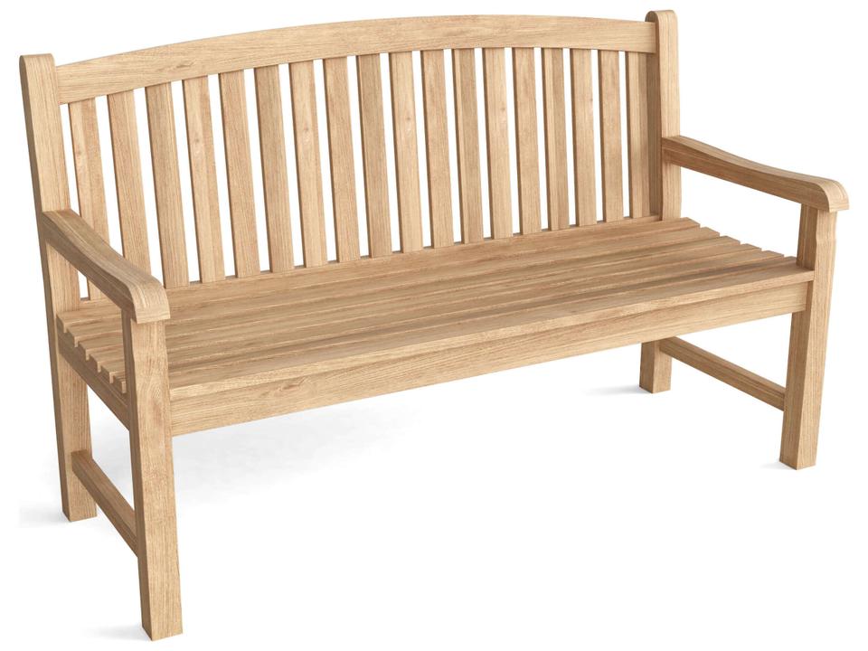 Chelsea 3-Seat Outdoor Bench in Natural Teak Wood