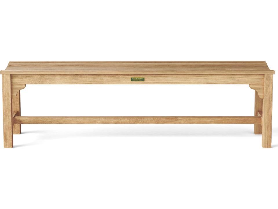 Hampton 3-Seater Backless Outdoor Bench in Natural Teak Wood