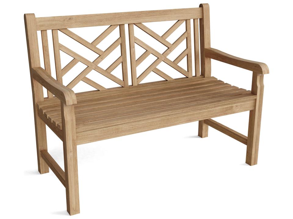 Vilano 2-Seat Teak Outdoor Patio Bench in Natural Finish