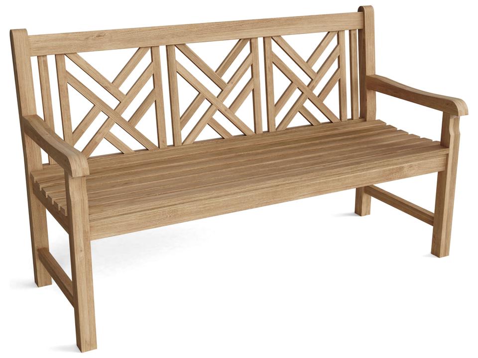 Vilano 3-Seater Outdoor Bench in Natural Teak Wood