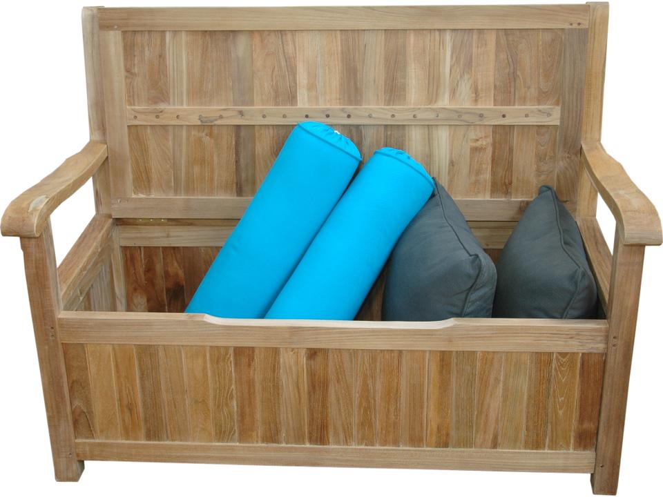 Del-Amo Outdoor Storage Bench in Natural Teak