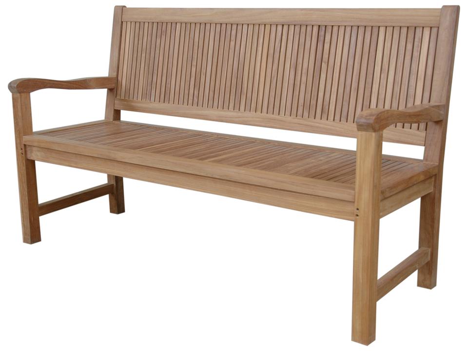 Chester 3-Seater Teak Outdoor Bench with Natural Finish