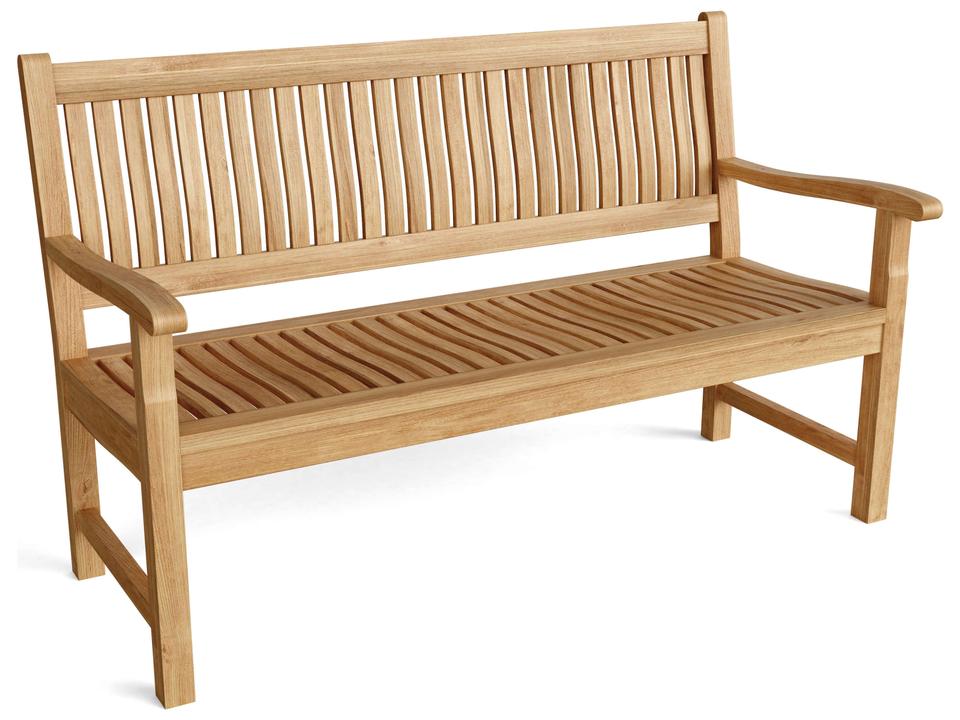 Del-Amo 3-Seater Outdoor Teak Bench in Natural
