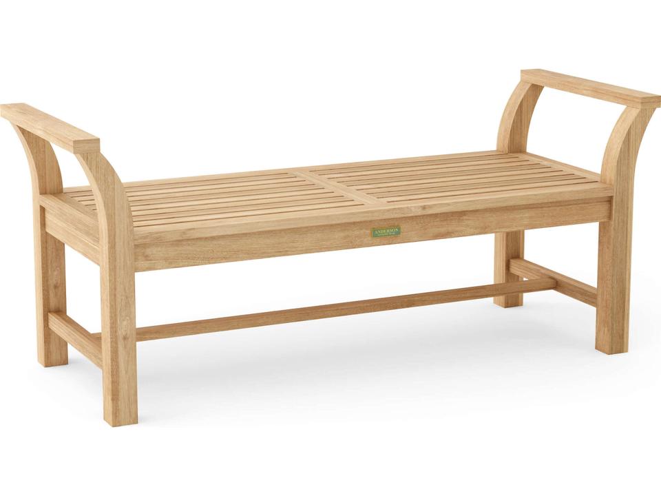 Sakura Backless Teak Outdoor Bench in Natural Finish