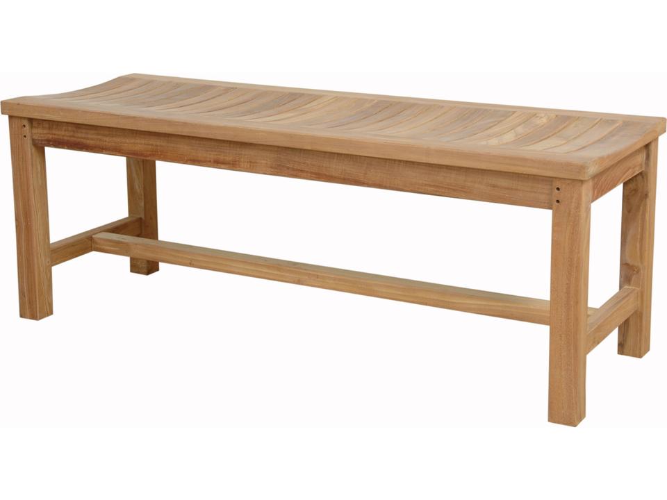 Madison 48-Inch Backless Teak Outdoor Bench in Natural Finish
