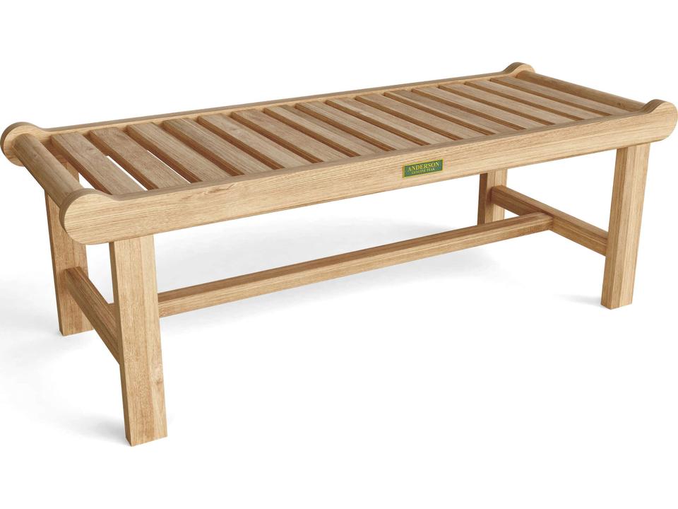 Cambridge 2-Seater Backless Outdoor Bench in Natural Teak
