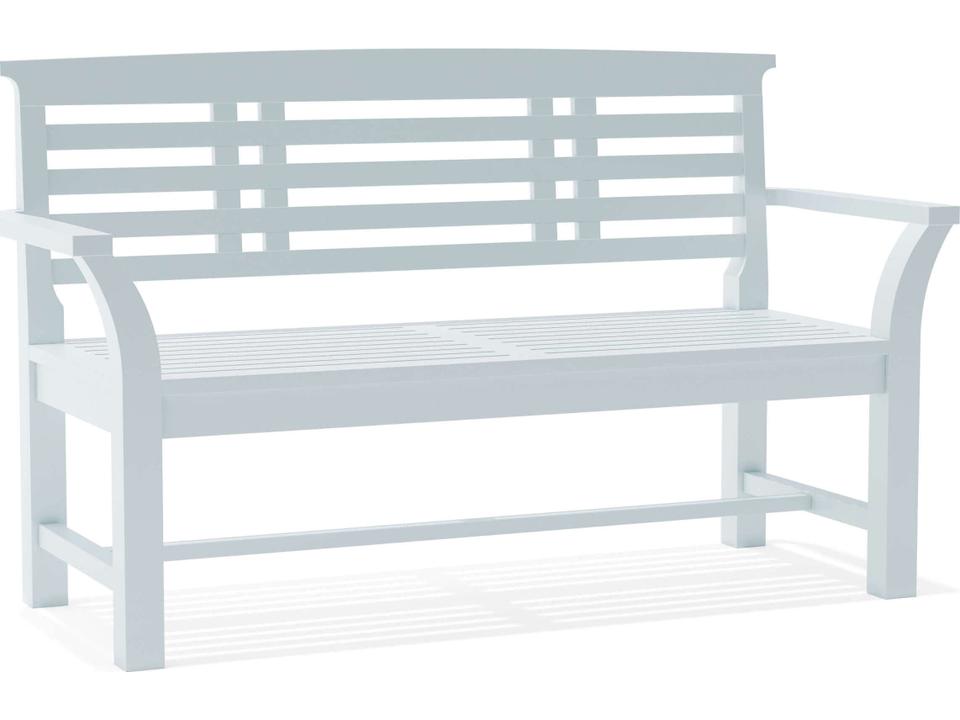 Sakura 2-Seat Outdoor Bench in White Semi Gloss Finish