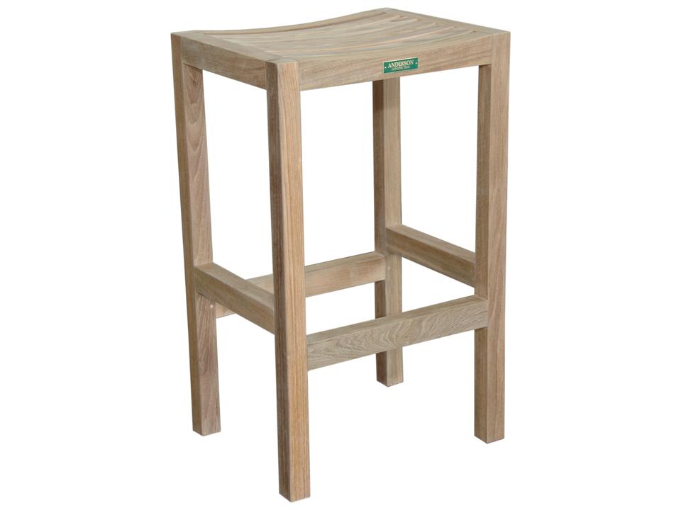 New Montego Backless Bar Chair in Natural Teak Wood