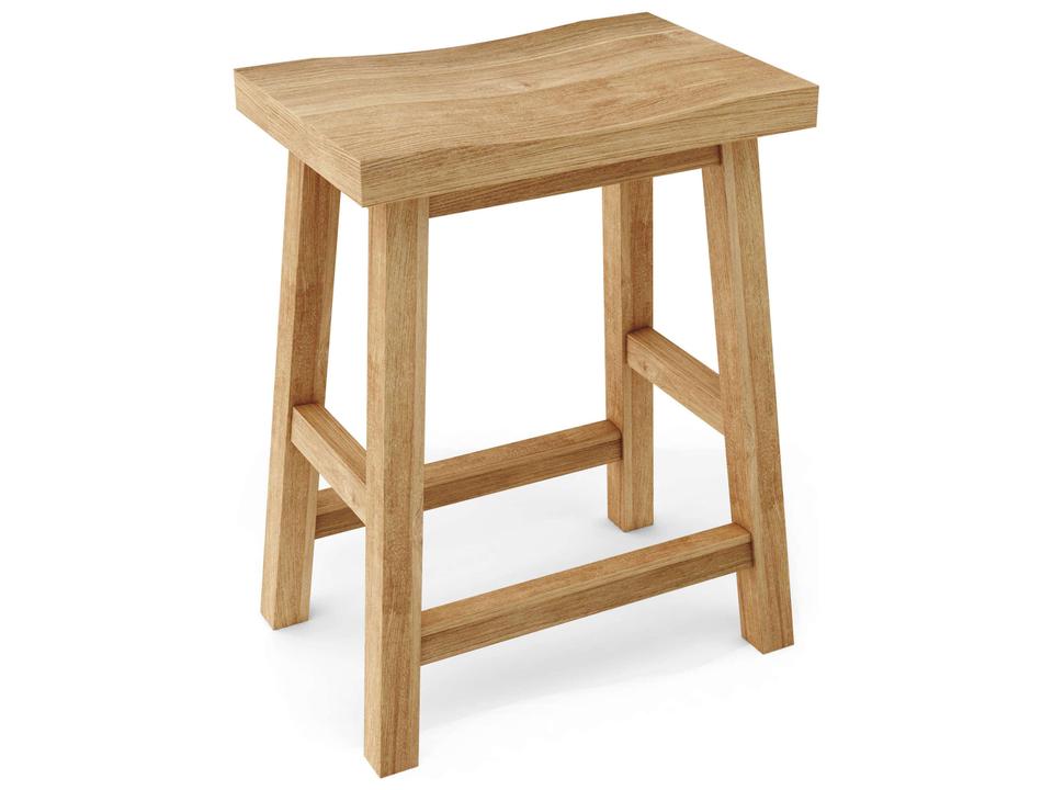 Alpine Solid Teak Rectangular Bar Stool