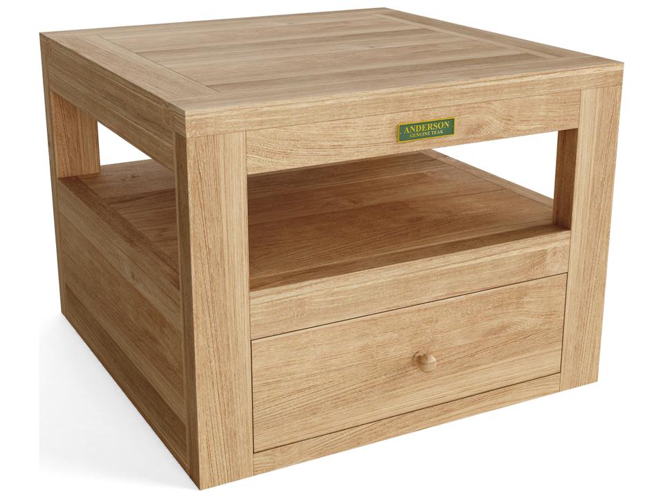 Copacabana Square End Table in Natural Teak