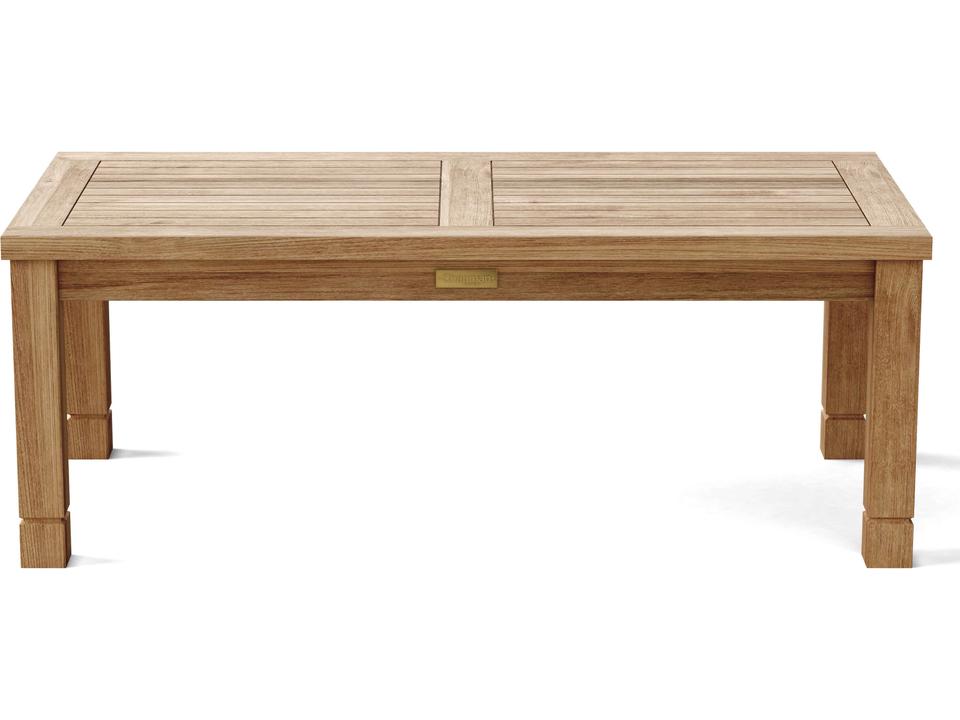 SouthBay Rectangular Teak Wood Coffee Table in Natural Finish