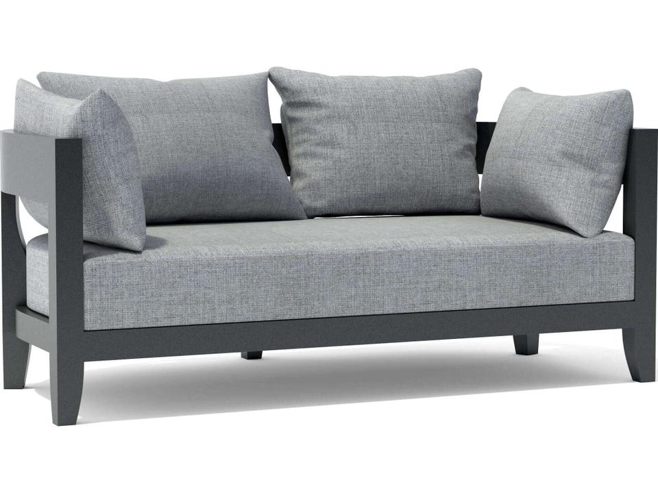 Coronado Aluminum Deep Seating Loveseat in Dark Grey