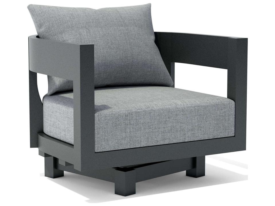 Coronado Aluminum Swivel Lounge Chair in Dark Grey