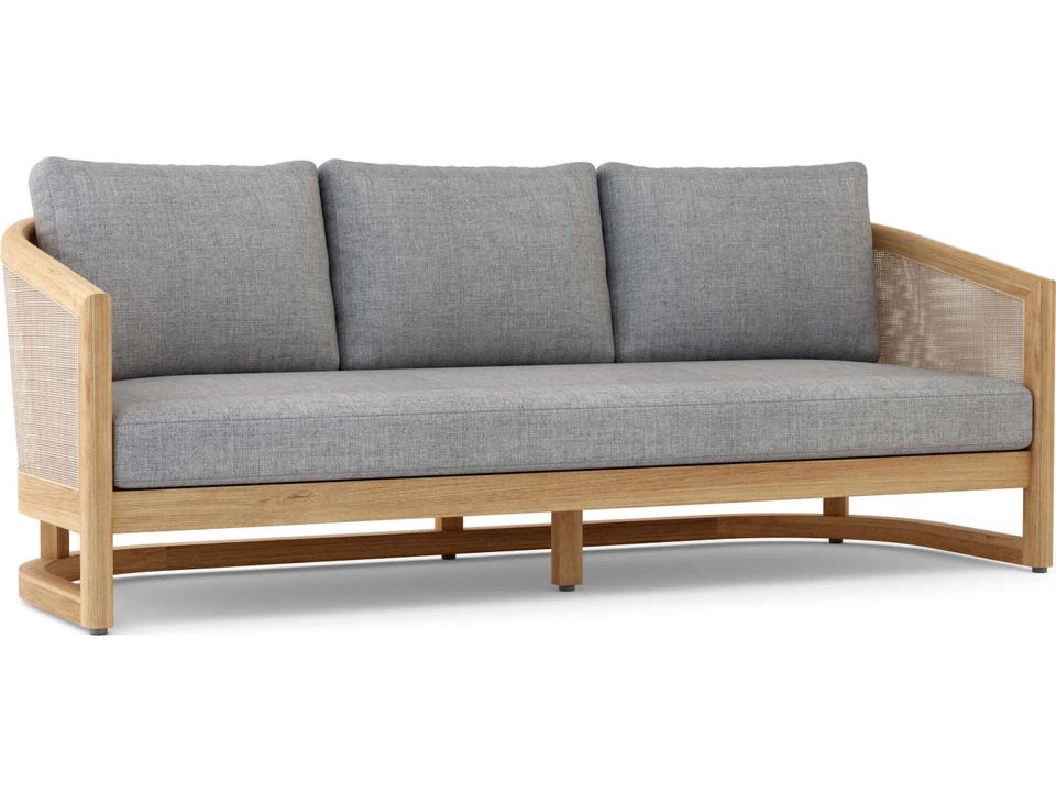 Catania Teak and Wicker Deep Seating Sofa