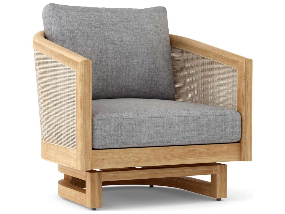 Catania Natural Swivel Outdoor Patio Lounge Chair