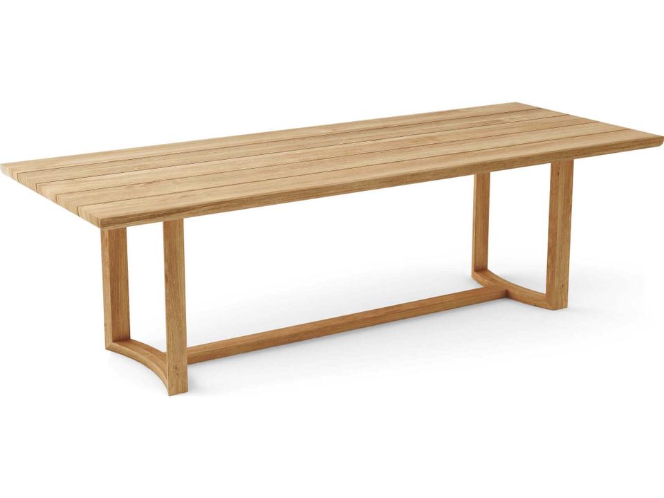 Toscana 102-Inch Rectangular Teak Dining Table with Umbrella Hole