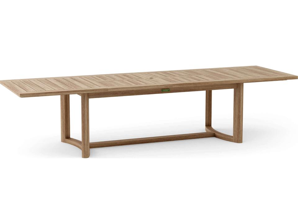 Toscana Rectangular Teak Extendable Dining Table with Umbrella Hole