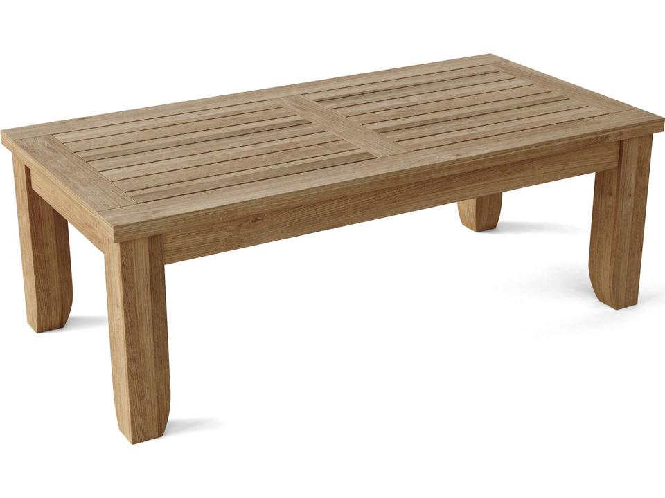 Luxe Rectangular Coffee Table in Natural Teak Wood