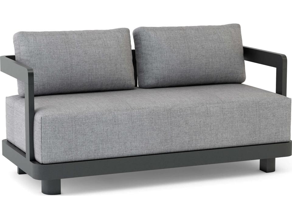Granada Aluminum Deep Seating Loveseat in Dark Grey