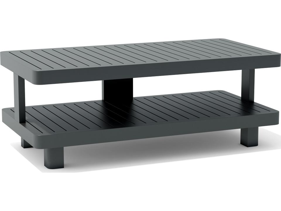 Granada Rectangle Outdoor Aluminum Coffee Table in Dark Grey