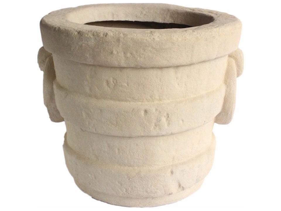 Pompeii 27-Inch Round Cast Limestone Planter