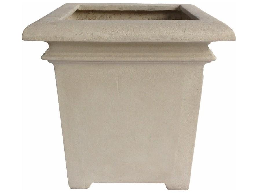 Palace Square Cast Limestone Planter in Natural Beige