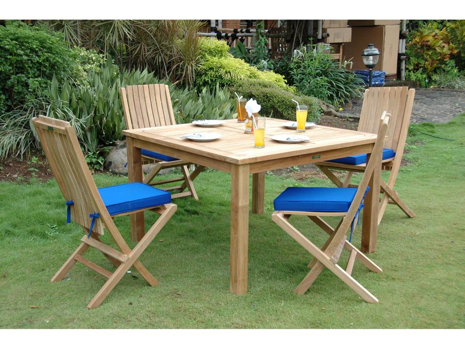 Windsor Comfort 47-Inch Square 5-Piece Folding Dining Set