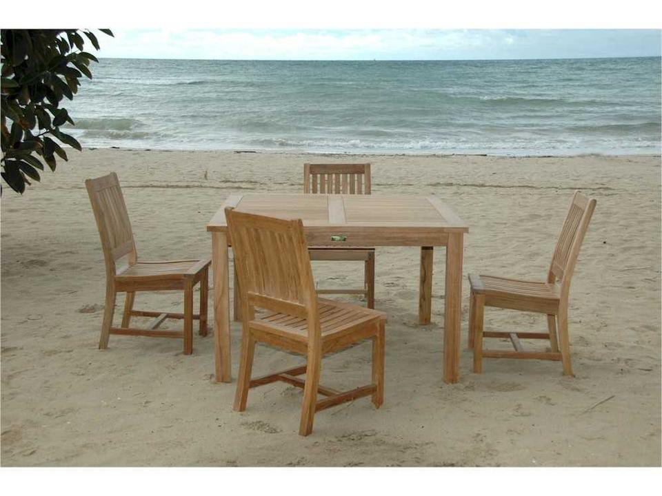 Windsor Rialto 7-Piece Outdoor Dining Table Set in Natural Teak