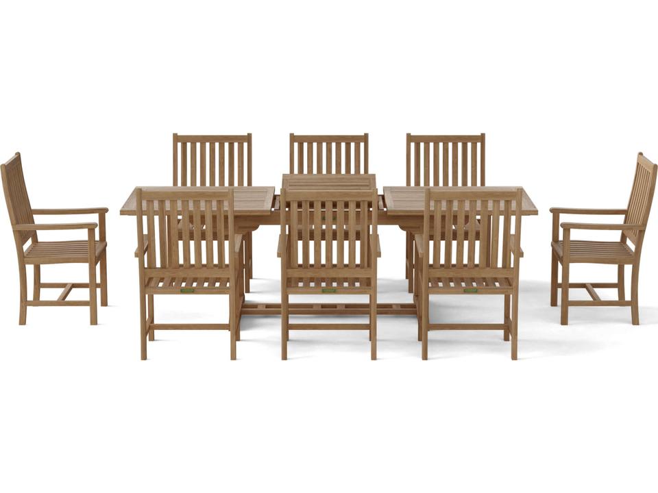 Bahama Wilshire Armchair 9-Piece Extension Outdoor Patio Dining Set
