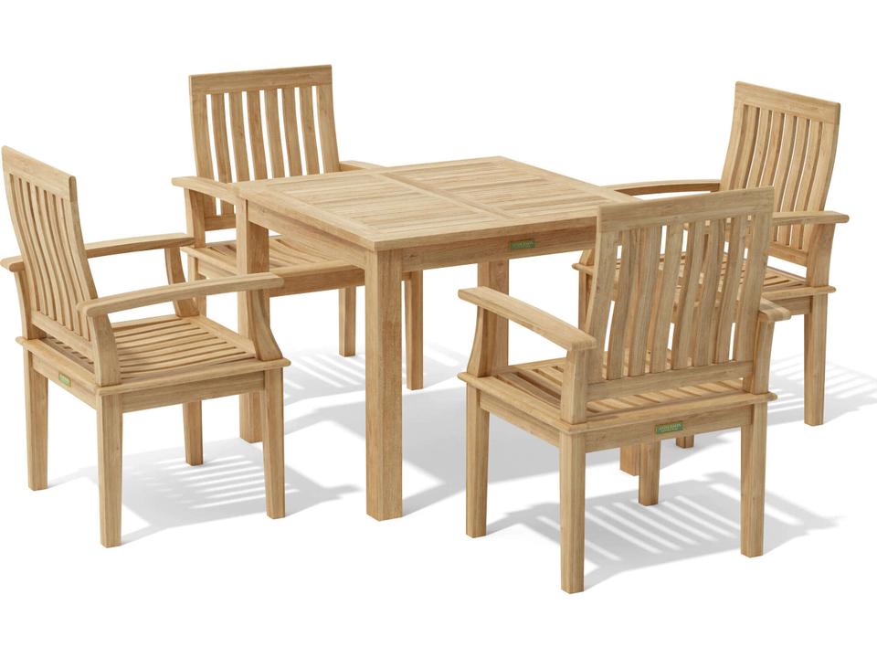 Bahama Brianna 5-Piece Outdoor Dining Set in Natural Teak