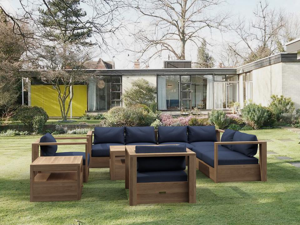 Copacabana 7-Piece Modular Deep Seating Sectional Sofa Set with Sunbrella Cushions