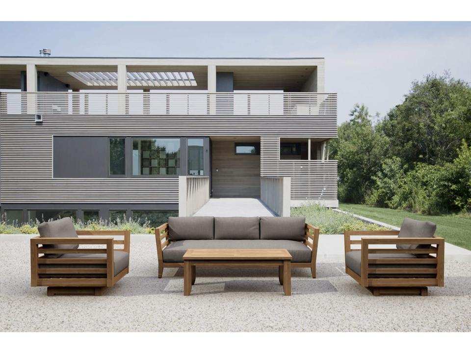 Cordoba Deep Seating 4 Piece Teak Swivel Lounge Set