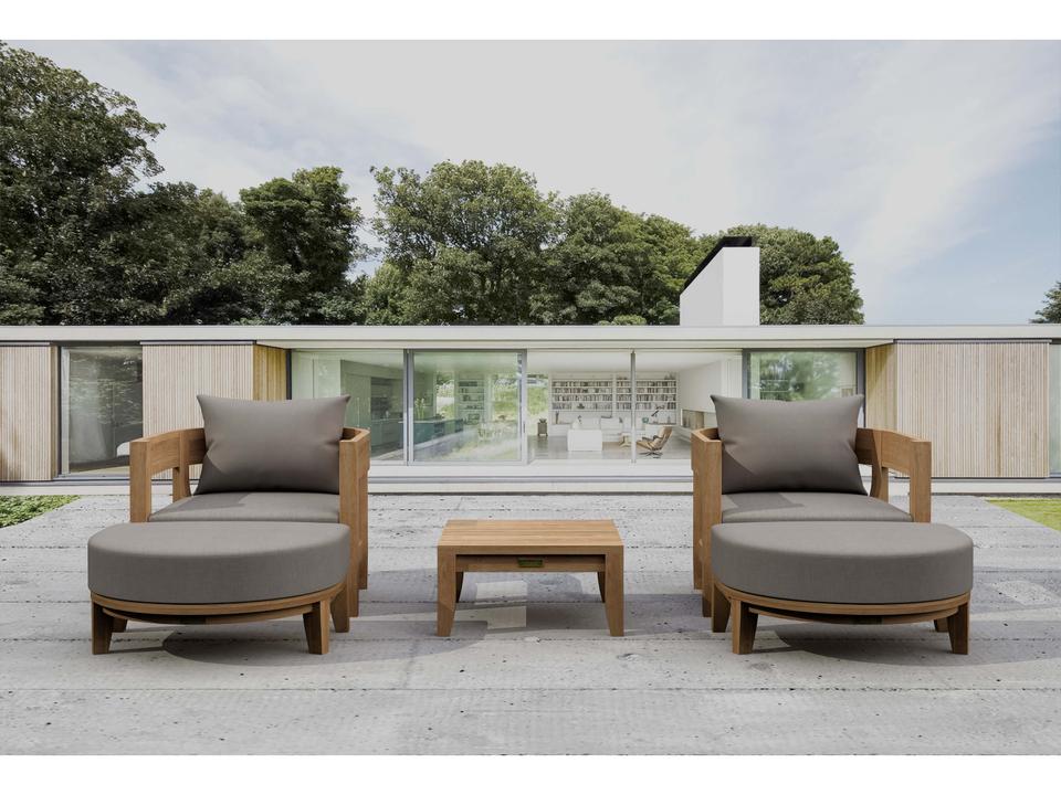 Coronado 5 Piece Teak Deep Seating Outdoor Lounge Set