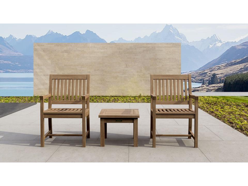 Bahama Rialto Teak 3-Piece Set with 2 Armchairs and Side Table